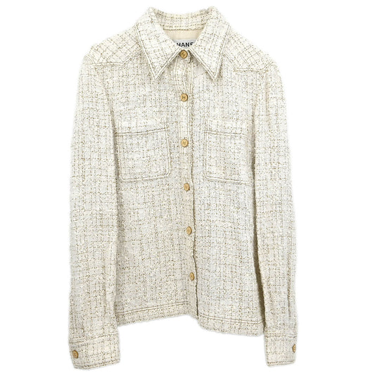 Chanel 2001 Single Breasted Jacket White #42