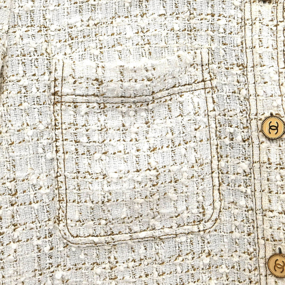 Chanel 2001 Single Breasted Jacket White #42