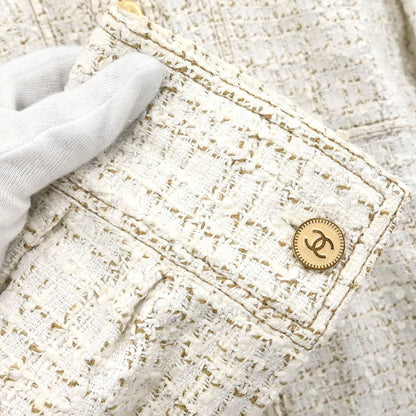 Chanel 2001 Single Breasted Jacket White #42