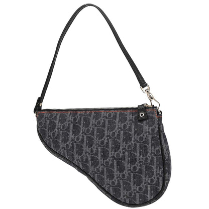 Christian Dior Navy Denim Trotter Saddle Handbag
