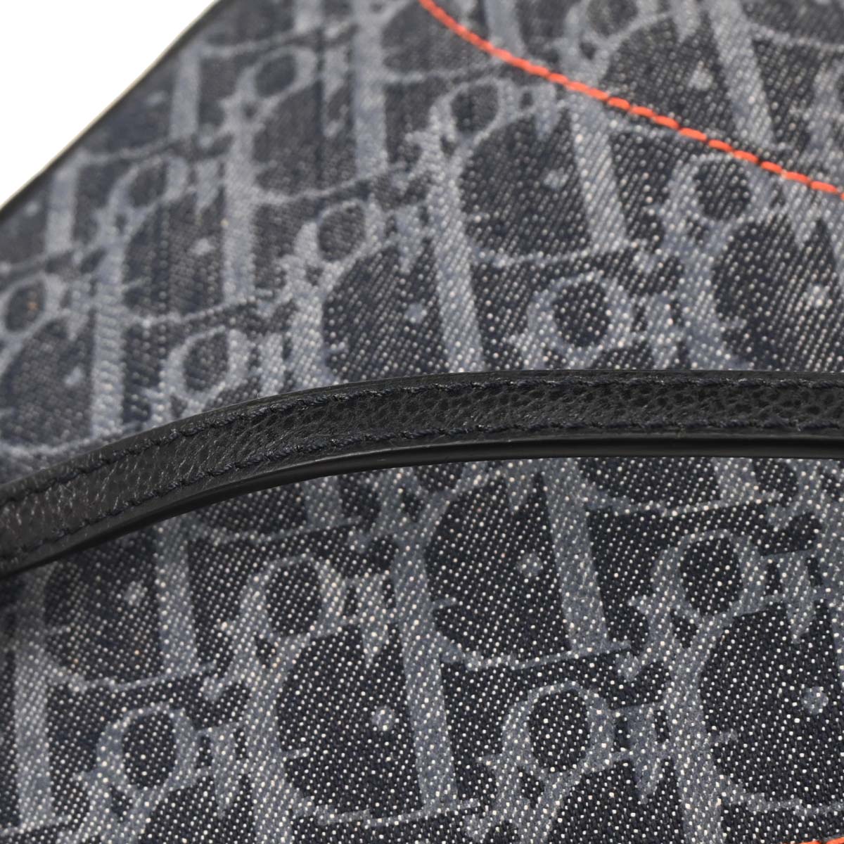 Christian Dior Navy Denim Trotter Saddle Handbag
