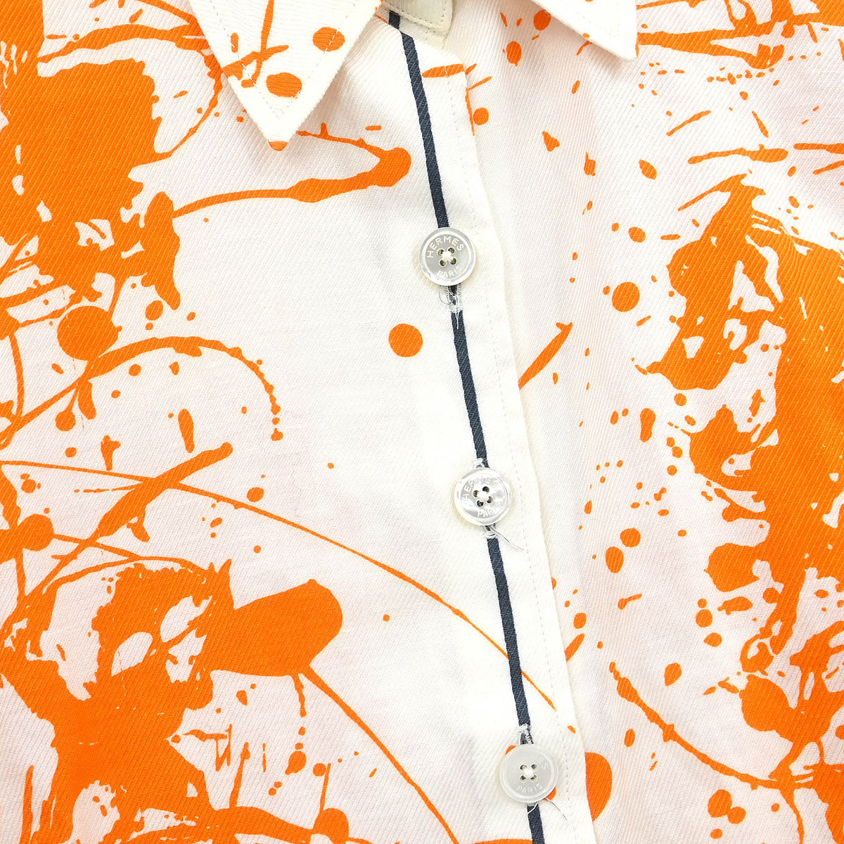 Hermes Shirt Blouse White #40