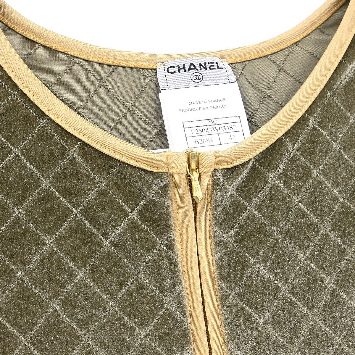 Chanel 2005 Zip Up Short Sleeve Jacket Gray #42