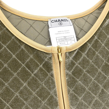 Chanel 2005 Zip Up Short Sleeve Jacket Gray #42