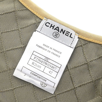 Chanel 2005 Zip Up Short Sleeve Jacket Gray #42