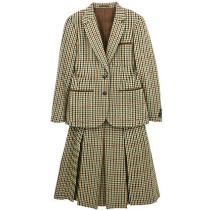 Burberrys Setup Suit Jacket Skirt Brown #34-36 #32