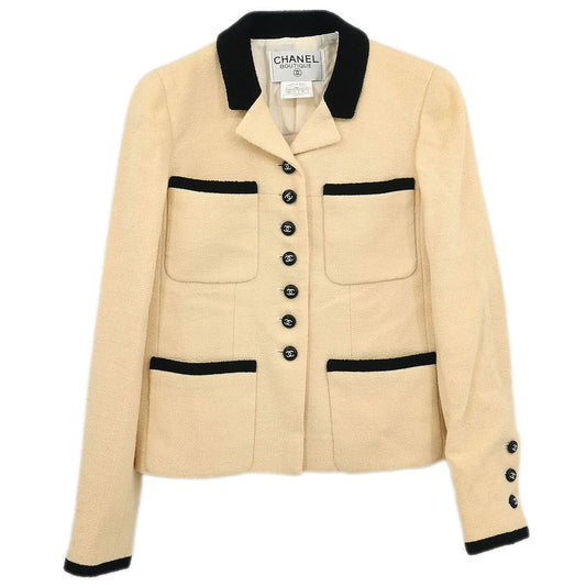 Chanel 1996 Single Breasted Jacket Off-white #36