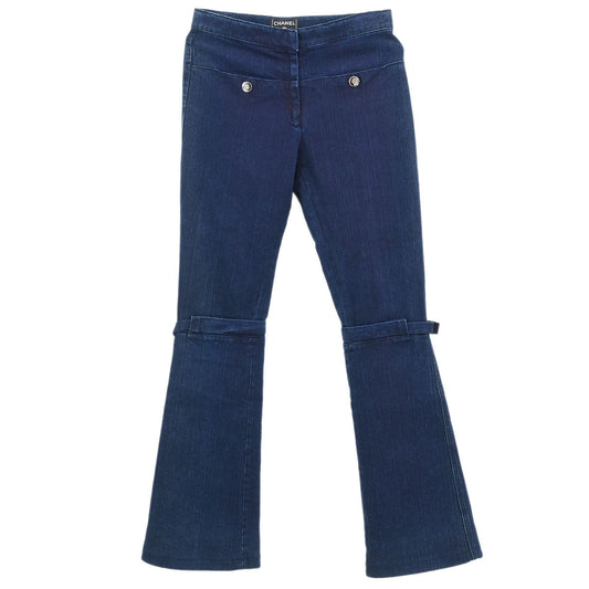 Chanel 2006 Long Denim Pants Indigo #34