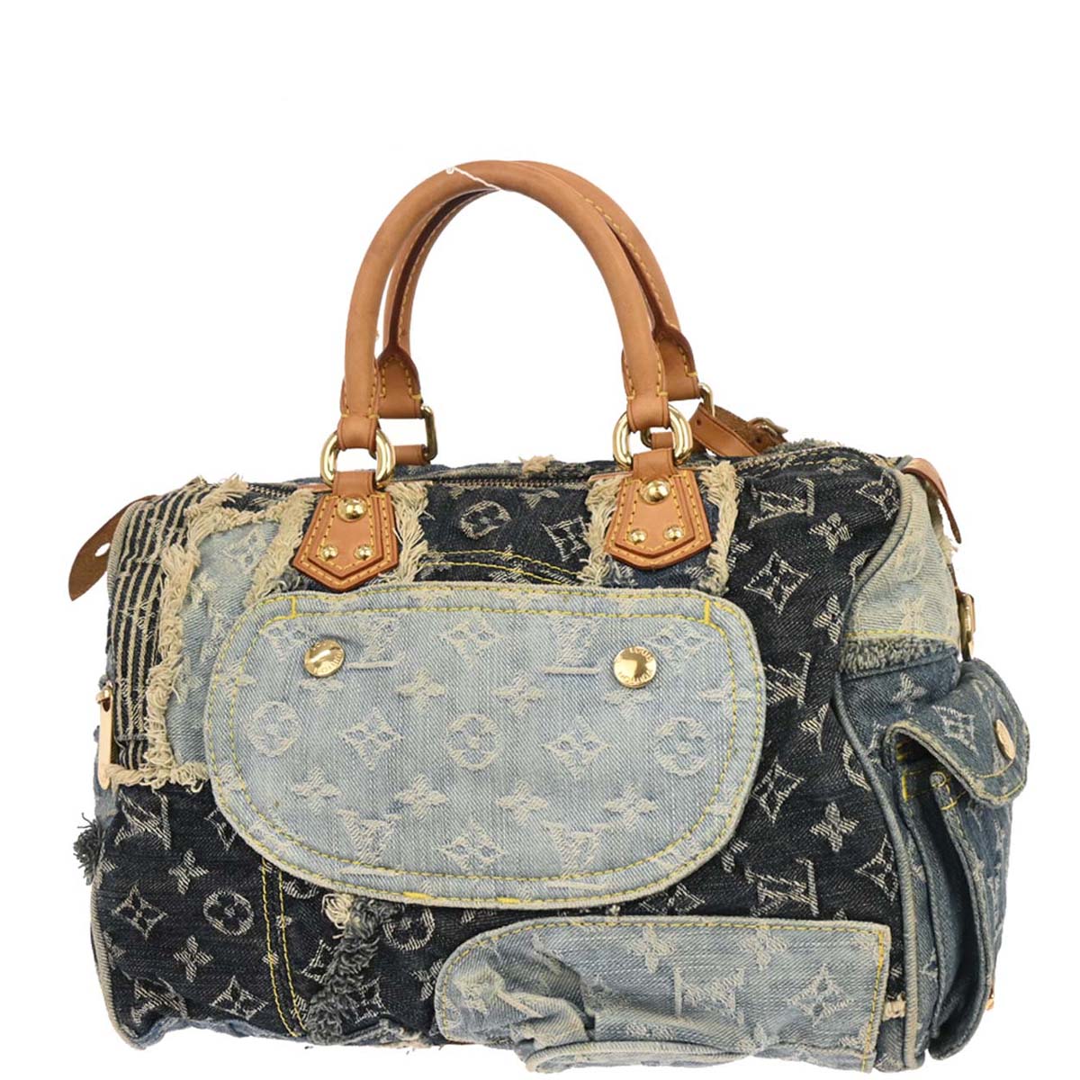 Louis Vuitton Blue Monogram Denim Patchwork Speedy 30 M95380