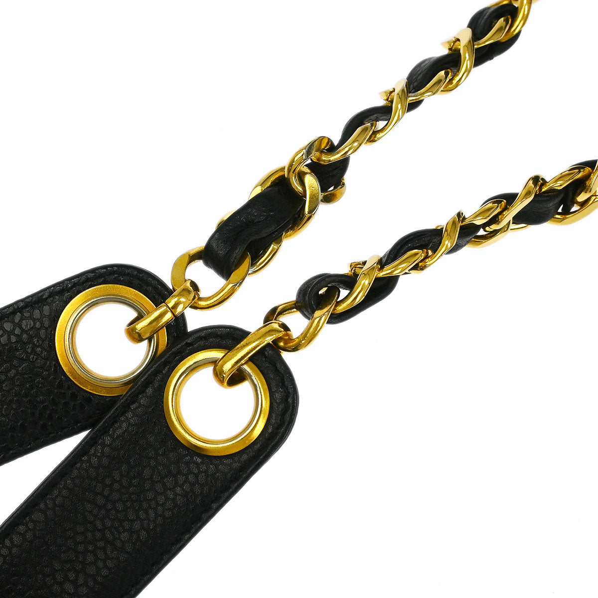 Chanel 1996-1997 Black Caviar Triple CC Drawstring Shoulder Bag