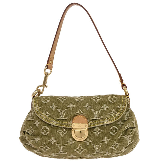 Louis Vuitton Khaki Monogram Denim Mini Pleaty Handbag M95217