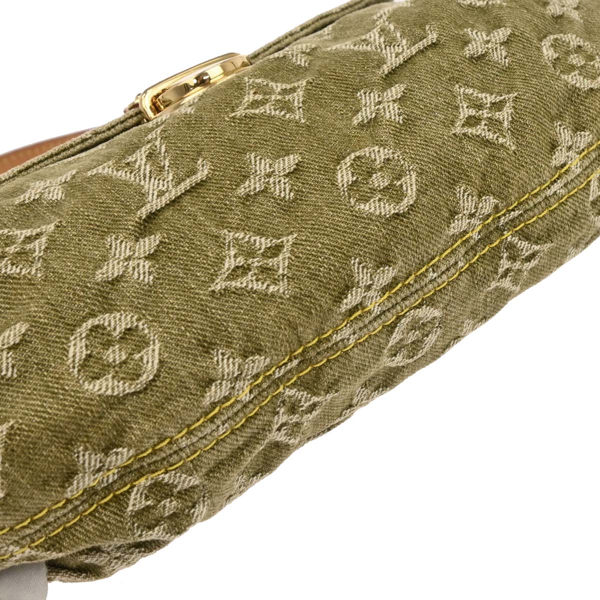 Louis Vuitton Khaki Monogram Denim Mini Pleaty Handbag M95217