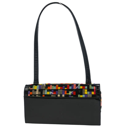 Chanel 2000-2002 Black Velvet Mademoiselle Lock CC Handbag