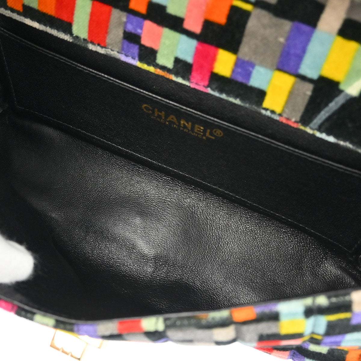 Chanel 2000-2002 Black Velvet Mademoiselle Lock CC Handbag