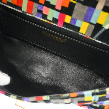 Chanel 2000-2002 Black Velvet Mademoiselle Lock CC Handbag