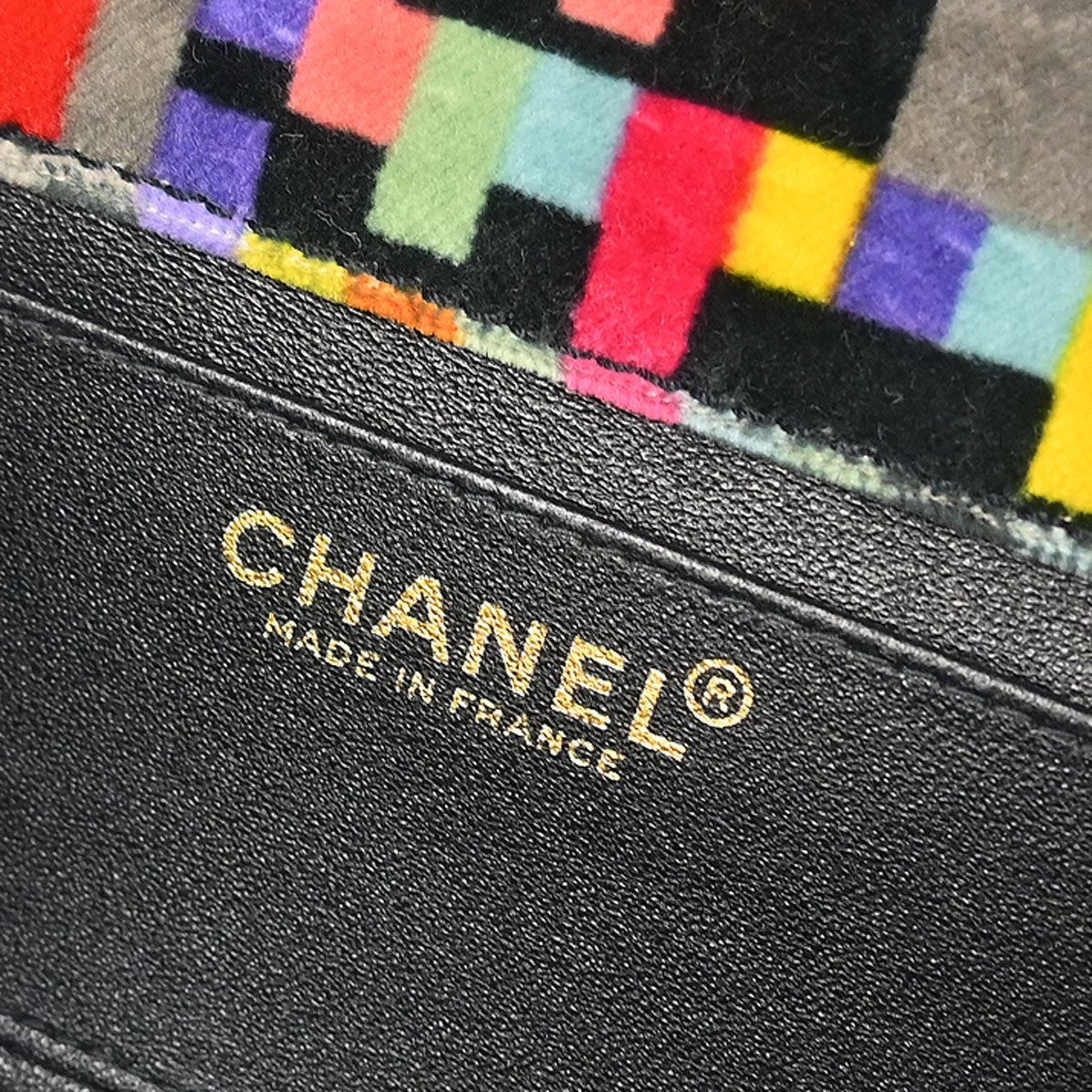 Chanel 2000-2002 Black Velvet Mademoiselle Lock CC Handbag