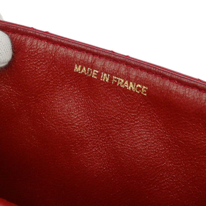 Chanel 1989-1991 Red Lambskin Classic Square Flap Shoulder Bag