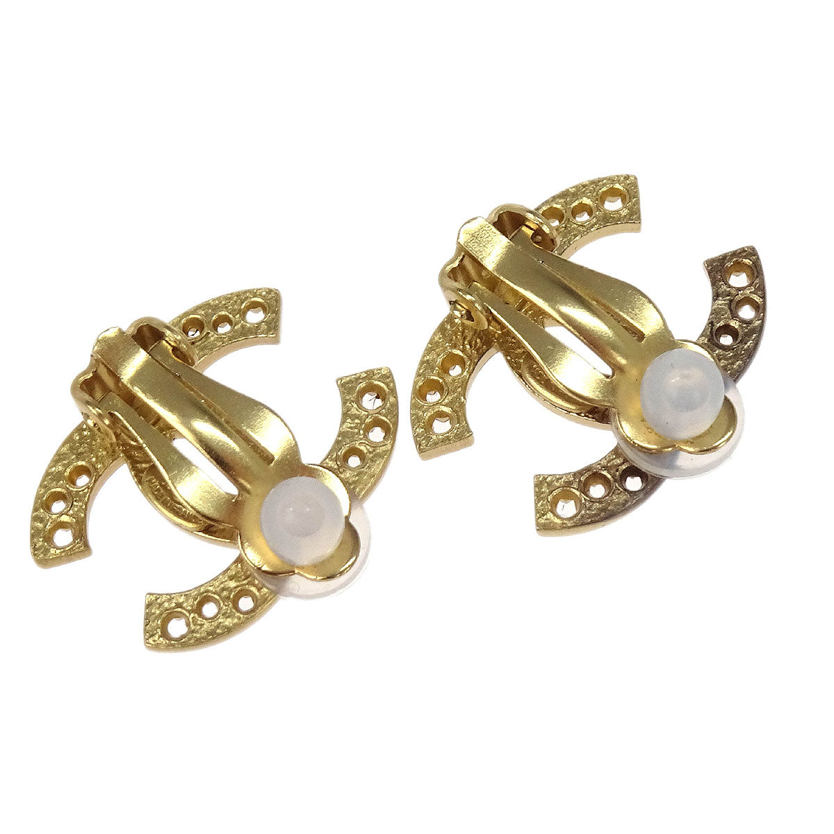 Chanel Gold CC Earrings Clip-On 03A