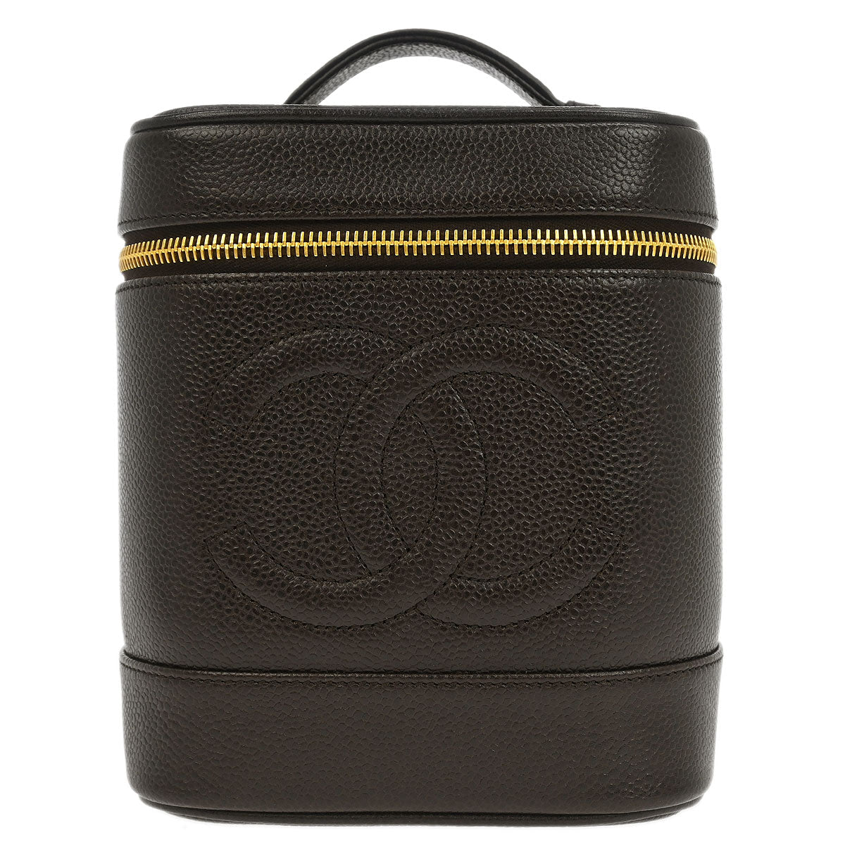Chanel 1996-1997 Brown Caviar Timeless Vanity Handbag