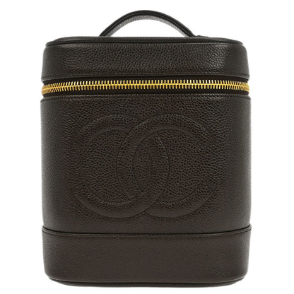 Chanel 1996-1997 Brown Caviar Timeless Vanity Handbag
