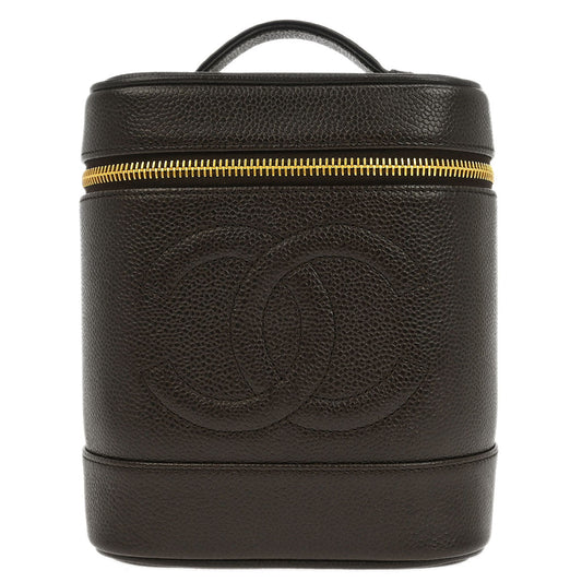 Chanel 1996-1997 Brown Caviar Timeless Vanity Handbag