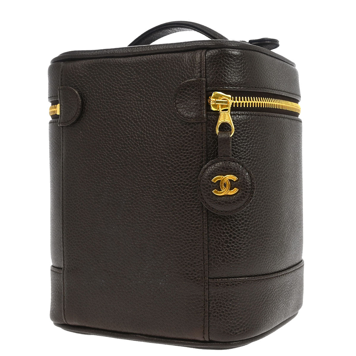 Chanel 1996-1997 Brown Caviar Timeless Vanity Handbag