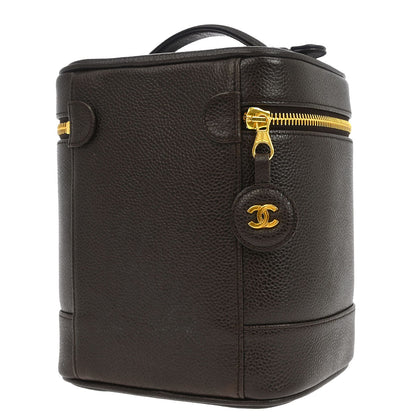 Chanel 1996-1997 Brown Caviar Timeless Vanity Handbag