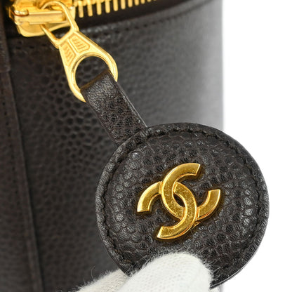Chanel 1996-1997 Brown Caviar Timeless Vanity Handbag