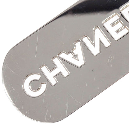 Chanel Silver Dog Tag Key Holder 04V Small Good