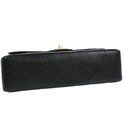 Chanel 2002-2003 Black Caviar Small Classic Double Flap Shoulder Bag