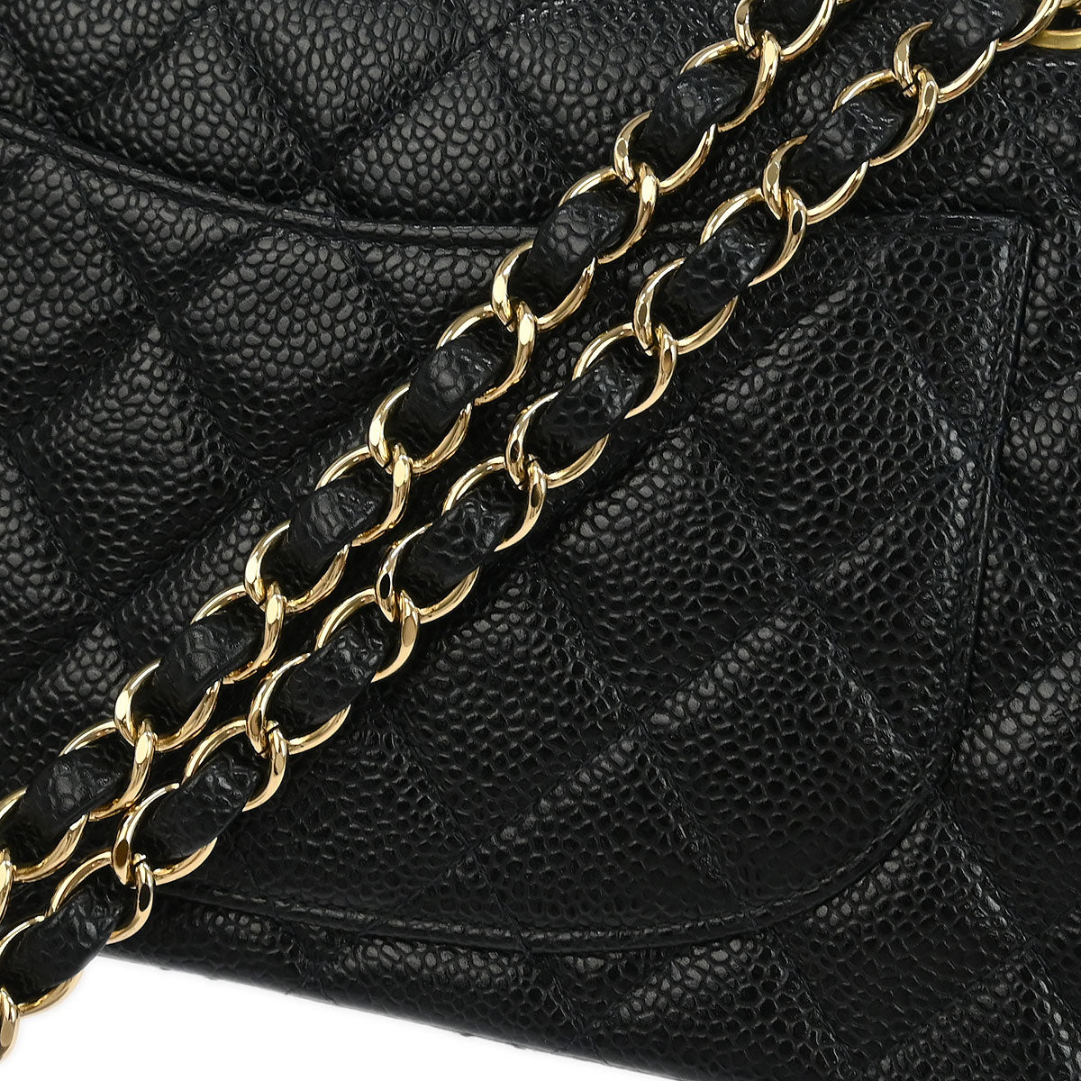 Chanel 2002-2003 Black Caviar Small Classic Double Flap Shoulder Bag