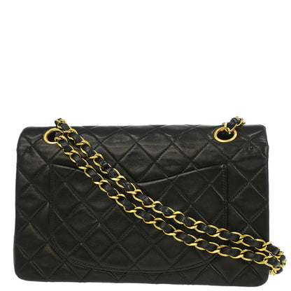 Chanel 1994-1996 Black Lambskin Small Classic Double Flap Shoulder Bag