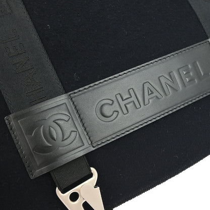 Chanel 2005-2006 Black Felt Nylon Sport Line 2way Shoulder Handbag