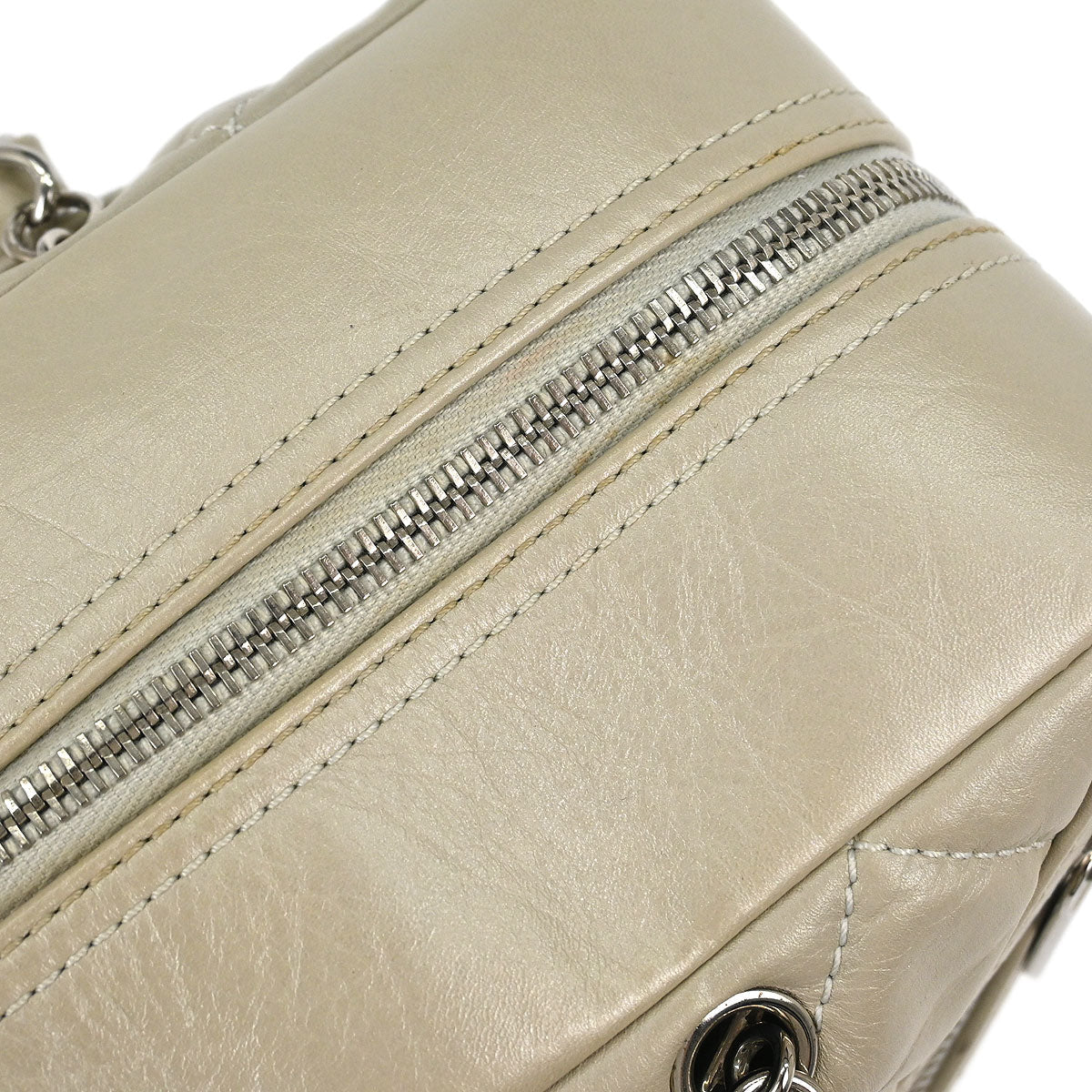 Chanel Off-white Calfskin Cambon Ligne Shoulder Bag