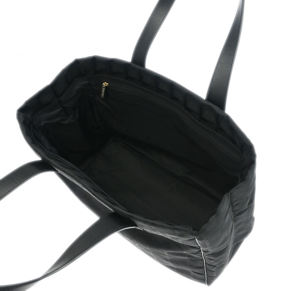 Chanel Black Jacquard Nylon Travel Line Tote Handbag