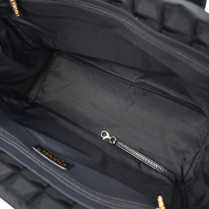 Chanel Black Jacquard Nylon Travel Line Tote Handbag