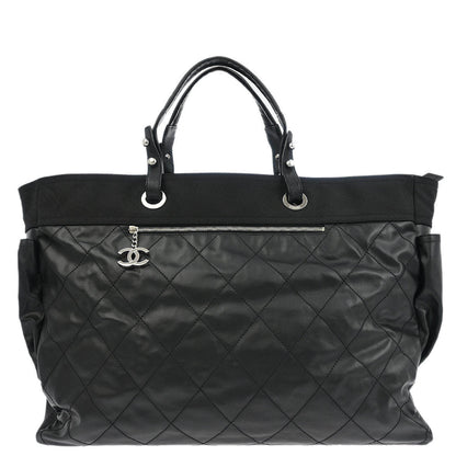 Chanel 2006-2008 Black Leather Paris-Biarritz GM Tote Handbag