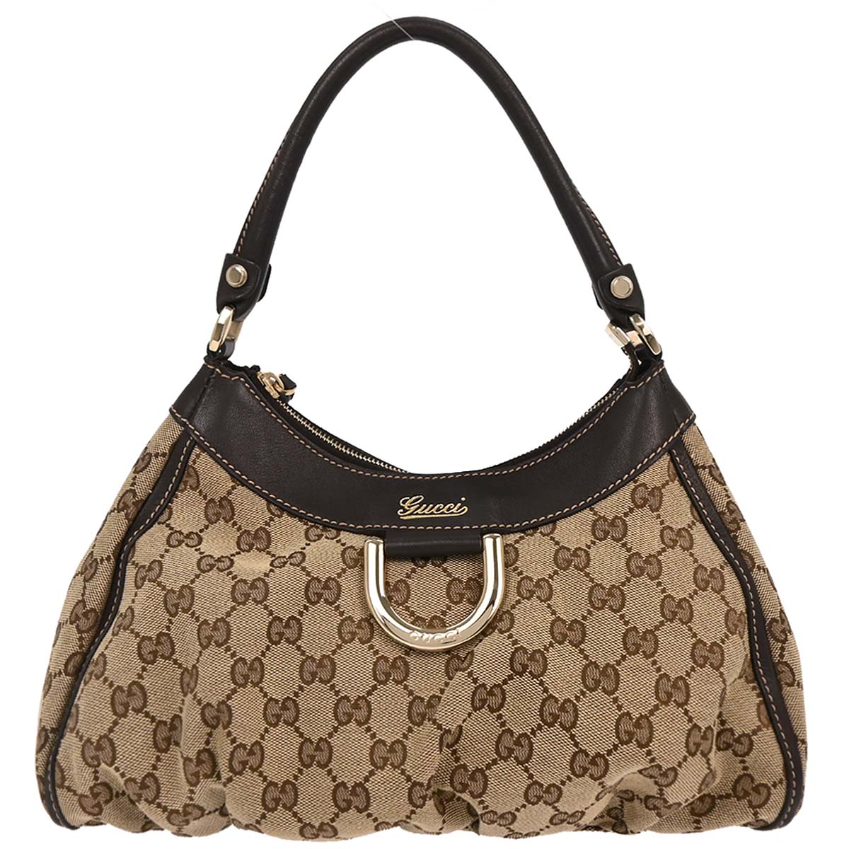Gucci Beige GG Hobo Abbey D Ring Handbag