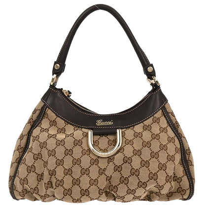Gucci Beige GG Hobo Abbey D Ring Handbag