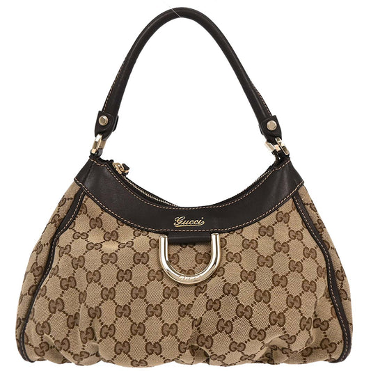 Gucci Beige GG Hobo Abbey D Ring Handbag