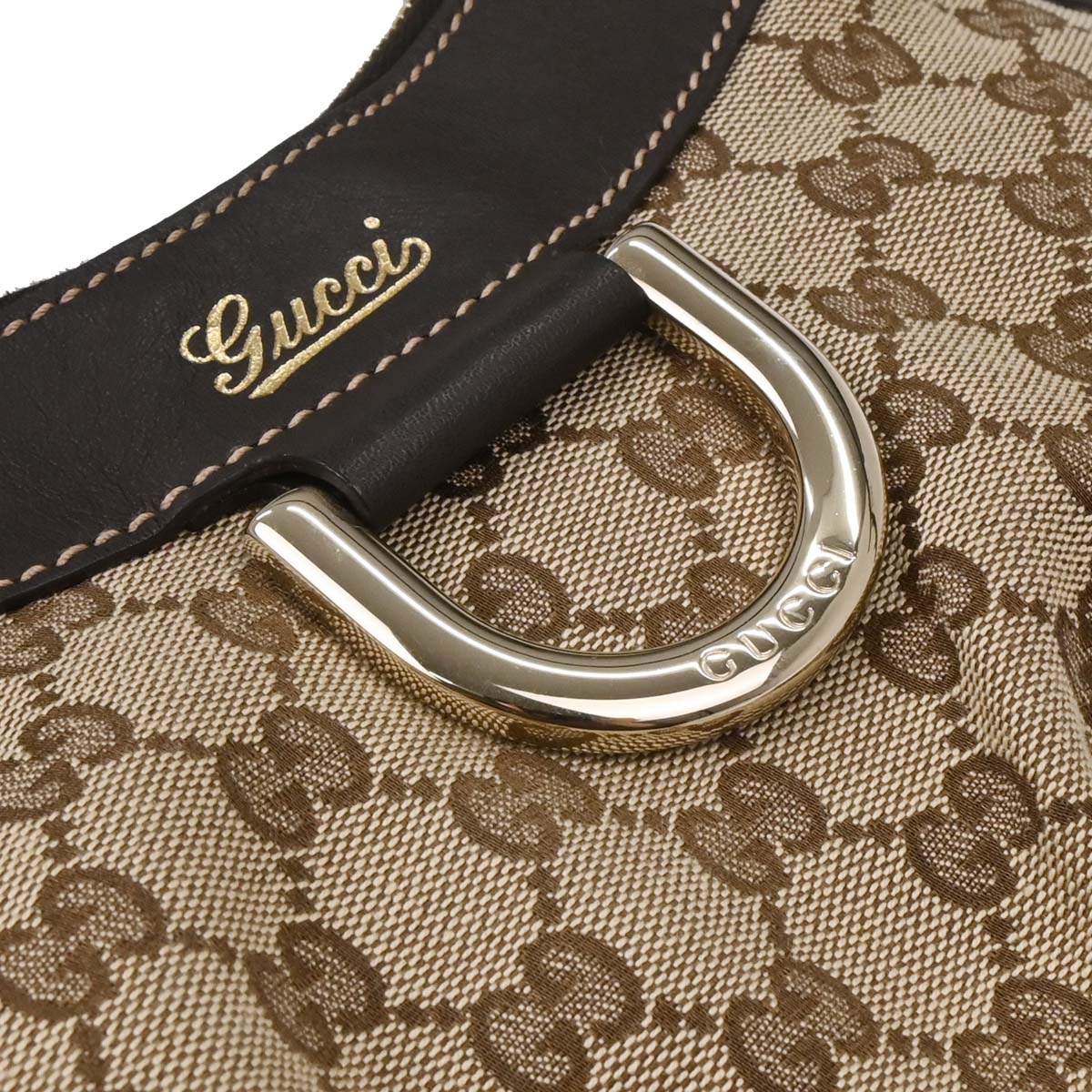 Gucci Beige GG Hobo Abbey D Ring Handbag