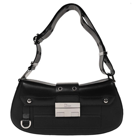 Christian Dior Black Leather Street Chic Columbus Shoulder Bag