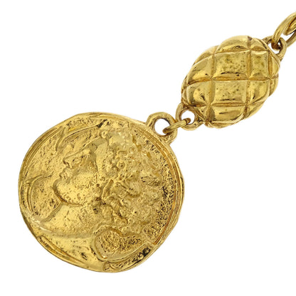 Chanel Medallion Gold Chain Pendant Necklace