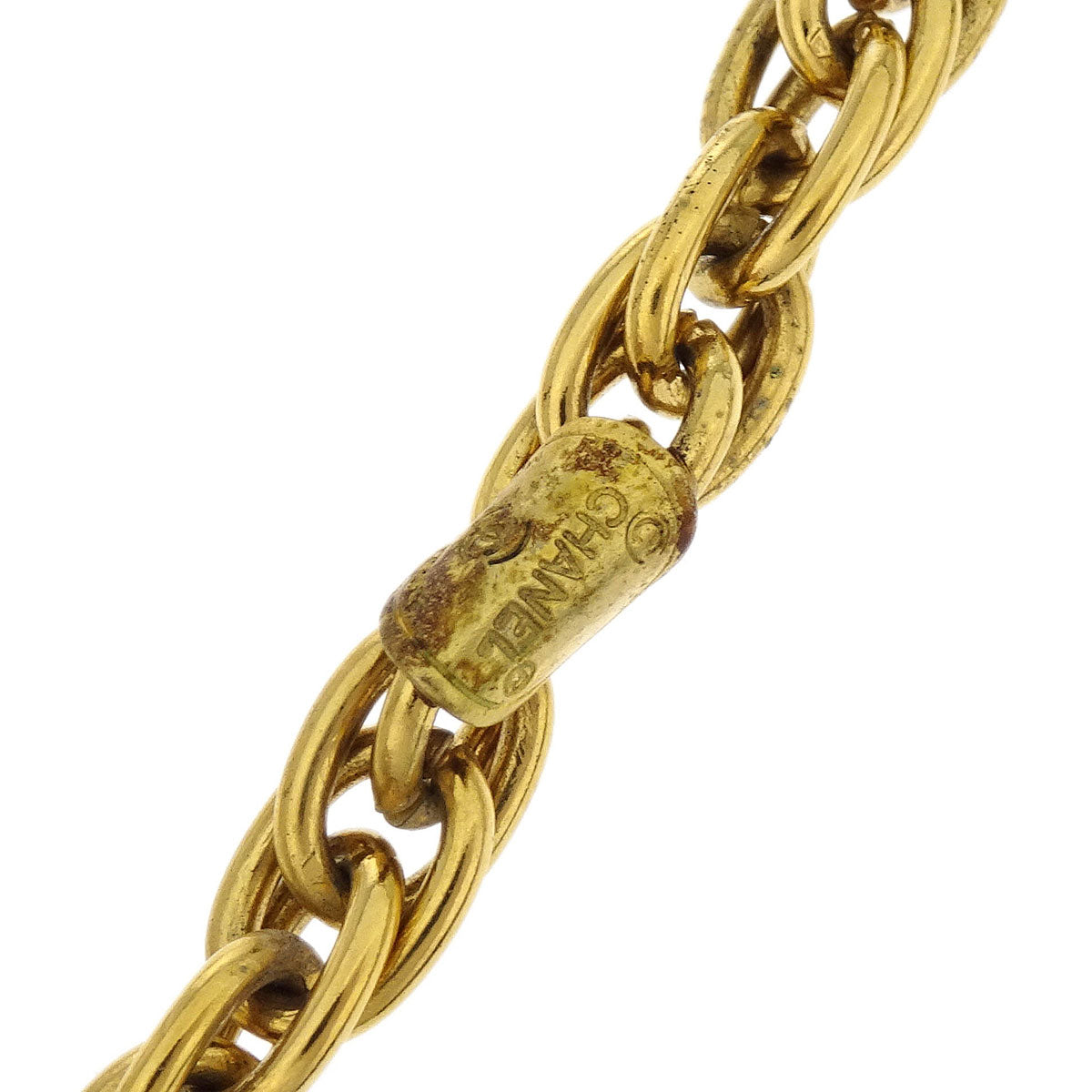 Chanel Medallion Gold Chain Pendant Necklace