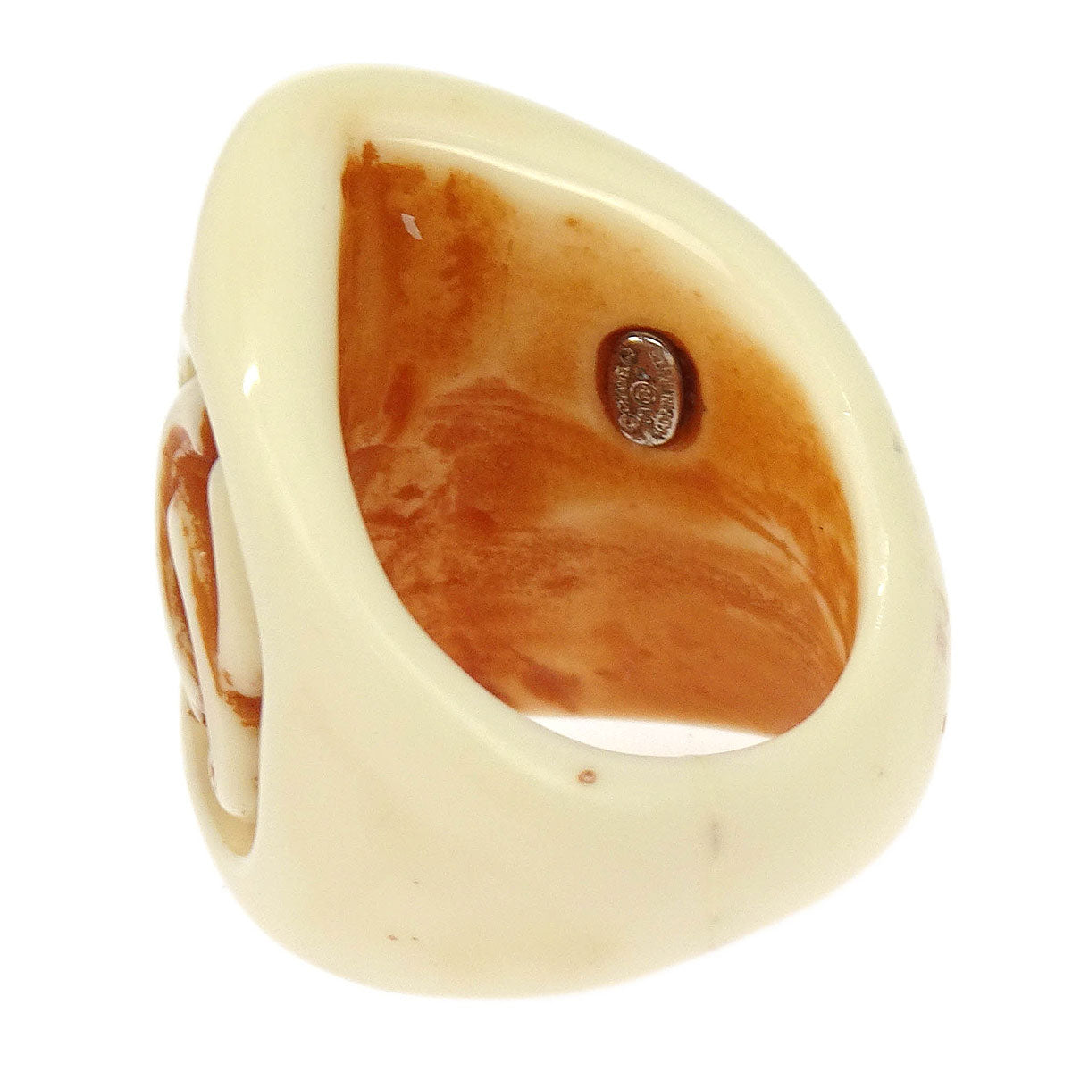 Chanel Ring Acrylic Off-white #52 01P