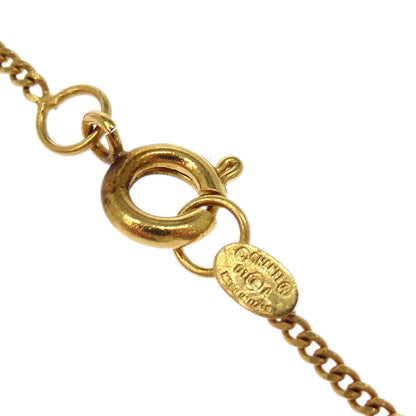 Chanel CC Chain Necklace Pendant Gold Black 01A