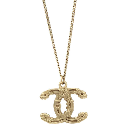 Chanel CC Chain Necklace Pendant Gold 06P