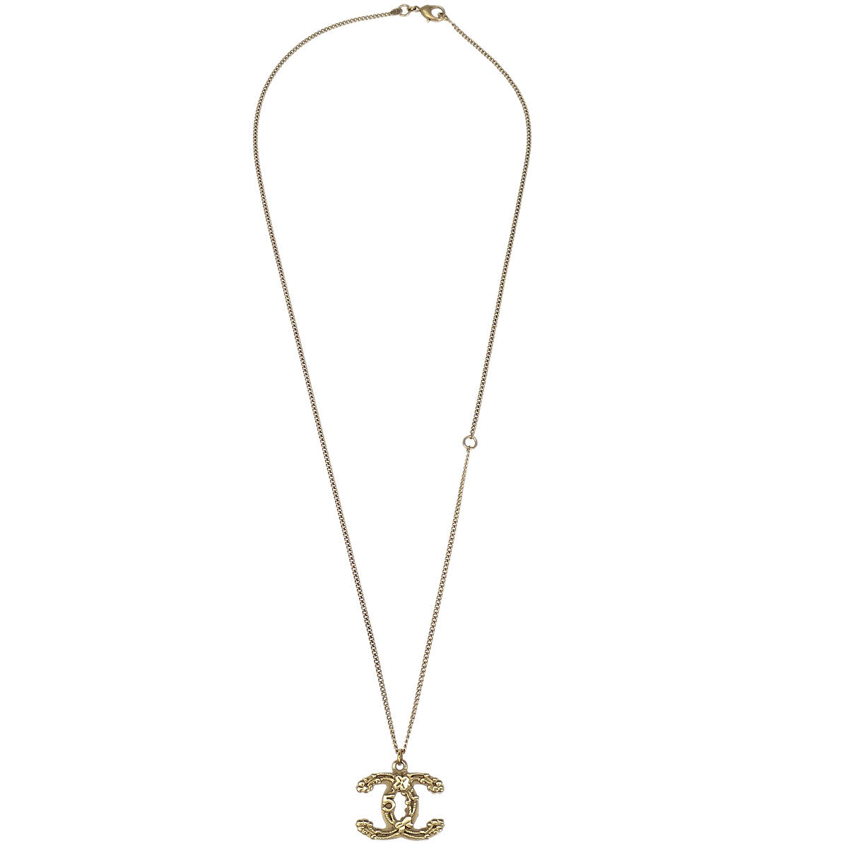 Chanel CC Chain Necklace Pendant Gold 06P
