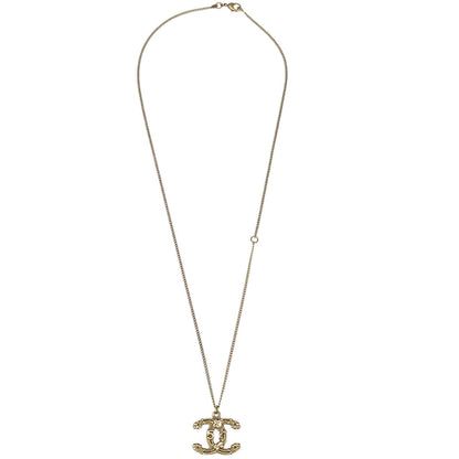 Chanel CC Chain Necklace Pendant Gold 06P