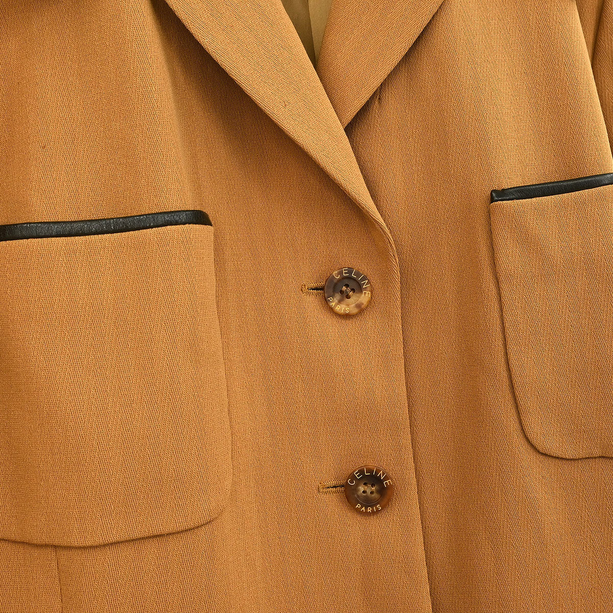 Celine Setup Suit Jacket Skirt Brown #42